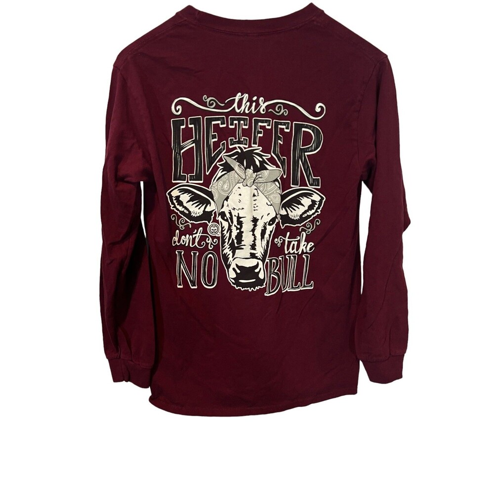 Girlie Girl " This Heffer Don't Take no Bull " Long Sleeve Shirt - Size Small